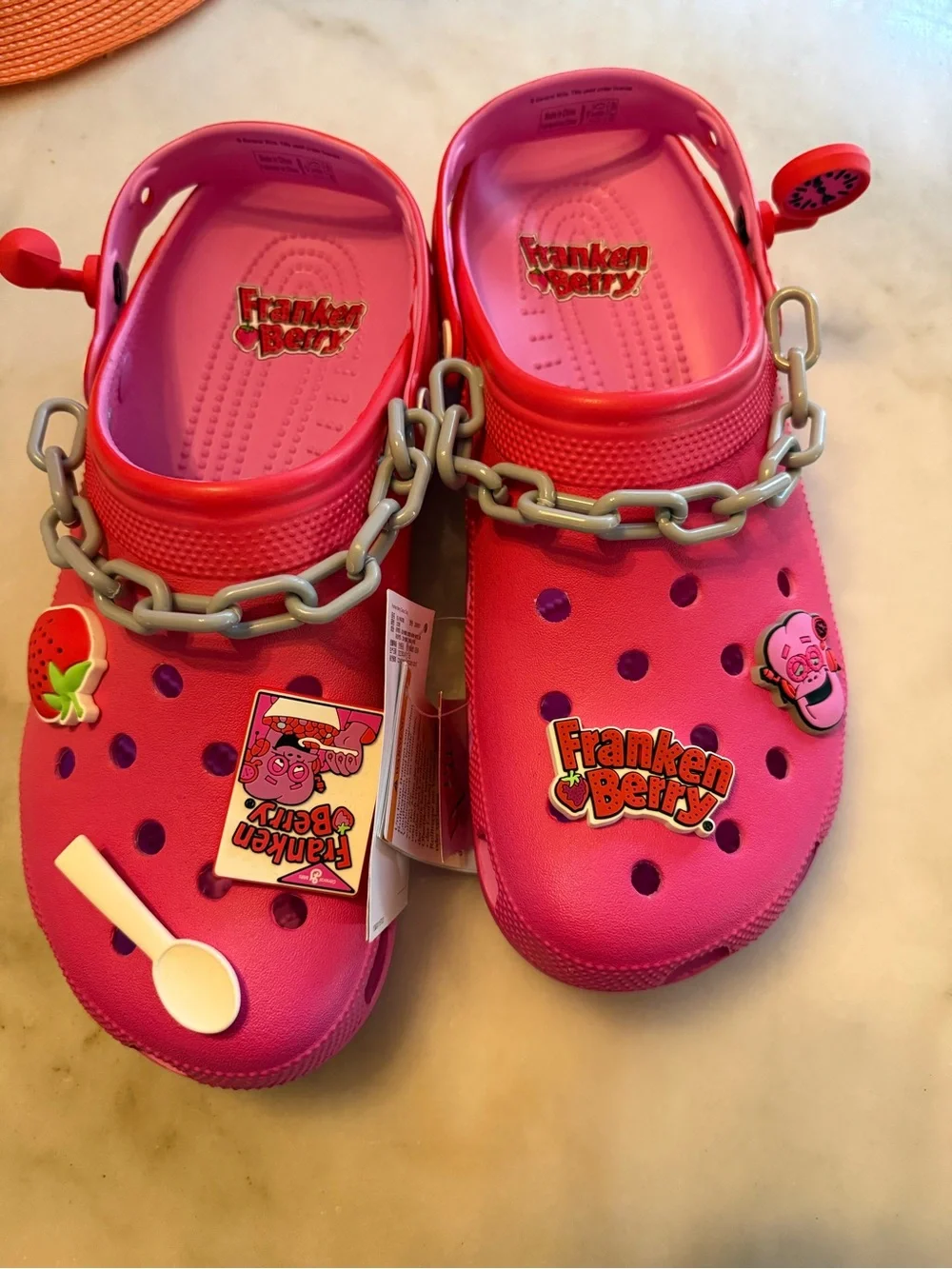CROCS Franken Berry Pink Kids' Clogs with Charms